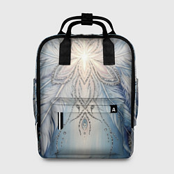 Женский рюкзак Ледяной перьевой орнамент со светом