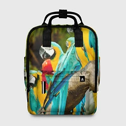 Рюкзак женский Попугаи на ветке, цвет: 3D-принт