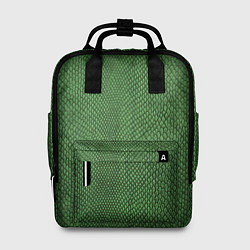 Рюкзак женский Змеиная зеленая кожа, цвет: 3D-принт