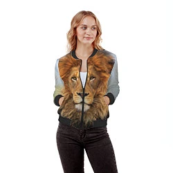 Бомбер женский Красавец лев, цвет: 3D-черный — фото 2