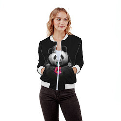 Бомбер женский Donut Panda, цвет: 3D-белый — фото 2