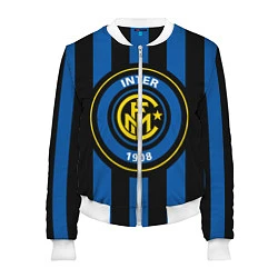 Бомбер женский Inter FC 1908, цвет: 3D-белый