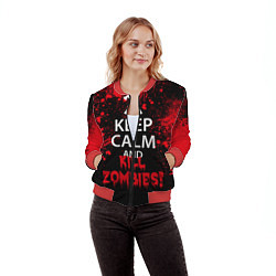 Бомбер женский Keep Calm & Kill Zombies, цвет: 3D-красный — фото 2