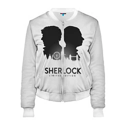 Бомбер женский Sherlock Edition, цвет: 3D-белый
