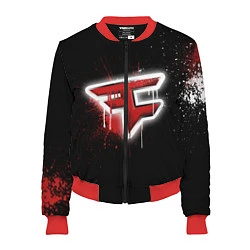 Бомбер женский FaZe Clan: Black collection, цвет: 3D-красный