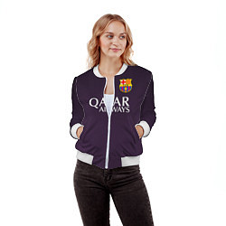 Бомбер женский Barcelona FC: Violet, цвет: 3D-белый — фото 2