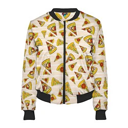 Бомбер женский Pizza Love, цвет: 3D-черный