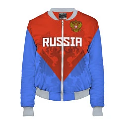 Бомбер женский Russia Red & Blue, цвет: 3D-меланж