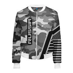 Бомбер женский Russia: Grey Camo, цвет: 3D-белый