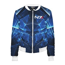 Бомбер женский Mass Effect: Blue Armor N7, цвет: 3D-белый