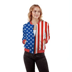 Бомбер женский American Patriot, цвет: 3D-красный — фото 2
