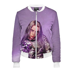 Бомбер женский Billie Eilish: Violet Fashion, цвет: 3D-белый