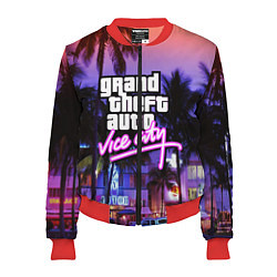 Бомбер женский Grand Theft Auto Vice City, цвет: 3D-красный