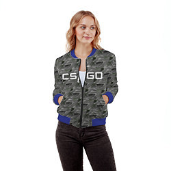 Бомбер женский CS GO, цвет: 3D-синий — фото 2