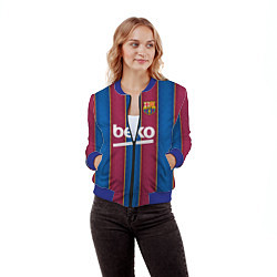 Бомбер женский FC Barcelona 2021, цвет: 3D-синий — фото 2