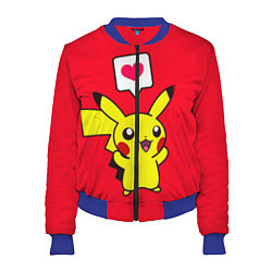 Бомбер женский Pikachu Pika Pika, цвет: 3D-синий
