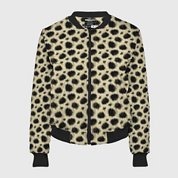 Бомбер женский Шкура Леопарда Leopard, цвет: 3D-черный