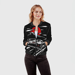 Бомбер женский TOYOTA SUPRA Под Луной, цвет: 3D-черный — фото 2