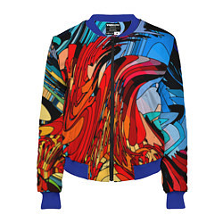 Бомбер женский Abstract color pattern Fashion 2022, цвет: 3D-синий