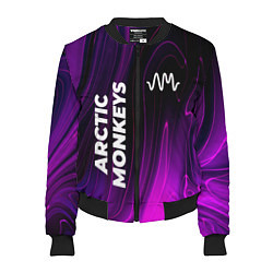 Бомбер женский Arctic Monkeys violet plasma, цвет: 3D-черный