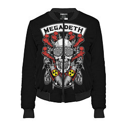Бомбер женский Megadeth - ядерный череп, цвет: 3D-черный