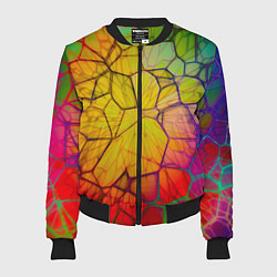 Бомбер женский Bright abstraction, цвет: 3D-черный
