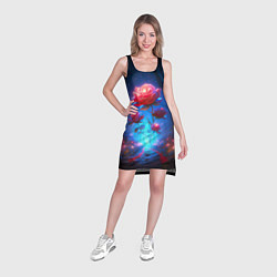 Туника женская Алая роза в ночном лесу, цвет: 3D-принт — фото 2