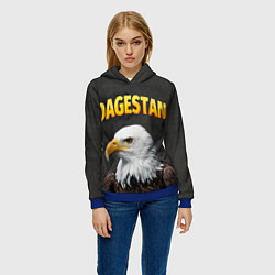 Толстовка-худи женская Dagestan Eagle, цвет: 3D-синий — фото 2