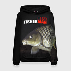 Толстовка-худи женская The best fisherman, цвет: 3D-черный