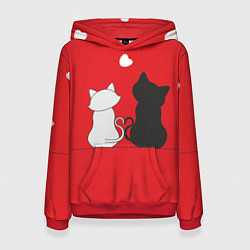 Толстовка-худи женская Cat Love, цвет: 3D-красный