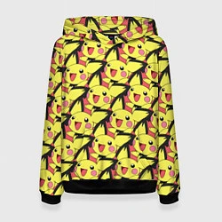 Толстовка-худи женская Pikachu, цвет: 3D-черный