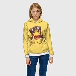 Толстовка-худи женская Pikachu, цвет: 3D-белый — фото 2