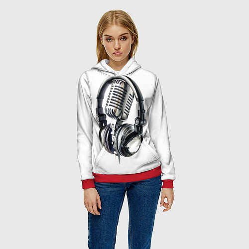 Женская толстовка Диджей / 3D-Красный – фото 3