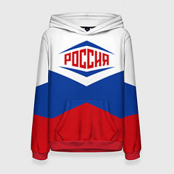 Толстовка-худи женская Россия 2016, цвет: 3D-красный