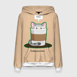 Толстовка-худи женская Catpuccino, цвет: 3D-белый