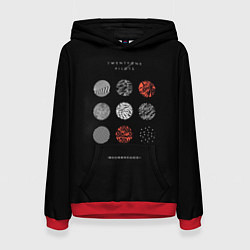 Толстовка-худи женская Twenty one pilots: Blurrveace, цвет: 3D-красный