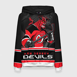 Толстовка-худи женская New Jersey Devils, цвет: 3D-белый