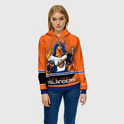 Толстовка-худи женская New York Islanders, цвет: 3D-синий — фото 2