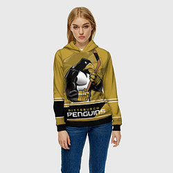 Толстовка-худи женская Pittsburgh Penguins, цвет: 3D-черный — фото 2