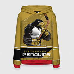 Толстовка-худи женская Pittsburgh Penguins, цвет: 3D-красный