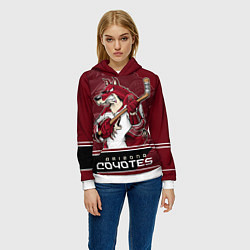 Толстовка-худи женская Arizona Coyotes, цвет: 3D-белый — фото 2