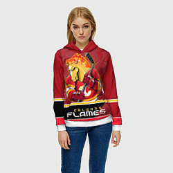 Толстовка-худи женская Calgary Flames, цвет: 3D-белый — фото 2