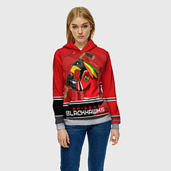 Толстовка-худи женская Chicago Blackhawks, цвет: 3D-меланж — фото 2
