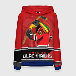 Толстовка-худи женская Chicago Blackhawks, цвет: 3D-синий