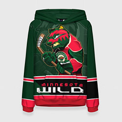 Толстовка-худи женская Minnesota Wild, цвет: 3D-красный