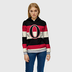 Толстовка-худи женская Ottawa Senators O цвета 3D-меланж — фото 2