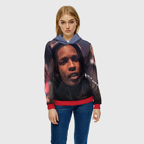 Женская толстовка ASAP Rocky: Black Hip-Hop / 3D-Красный – фото 3