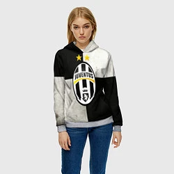 Толстовка-худи женская Juventus FC, цвет: 3D-меланж — фото 2