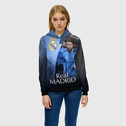 Толстовка-худи женская Real Madrid, цвет: 3D-черный — фото 2