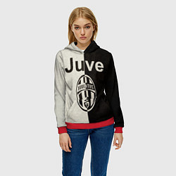 Толстовка-худи женская Juventus6, цвет: 3D-красный — фото 2